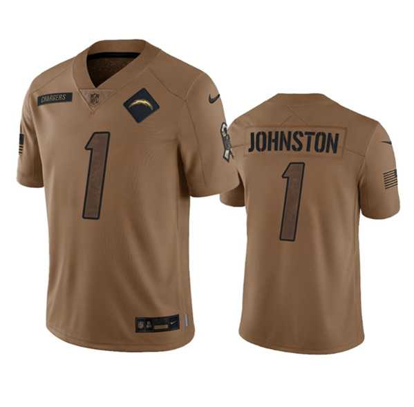 Men's Los Angeles Chargers #1 Quentin Johnston 2023 Brown Salute To Service Limited Football Stitched Jersey Dyin,We sell and wholesale Men's Los Angeles Chargers #1 Quentin Johnston 2023 Brown Salute To Service Limited Football Stitched Jersey Dyin on line form chian!